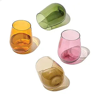 TOSSWARE RESERVE 16oz Stemless Wine Color Series Tritan™ Copolyester Glass Mixed Set