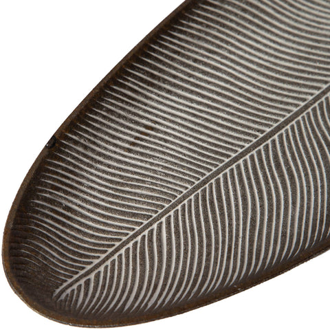 Long Leaf Wood Tray: White