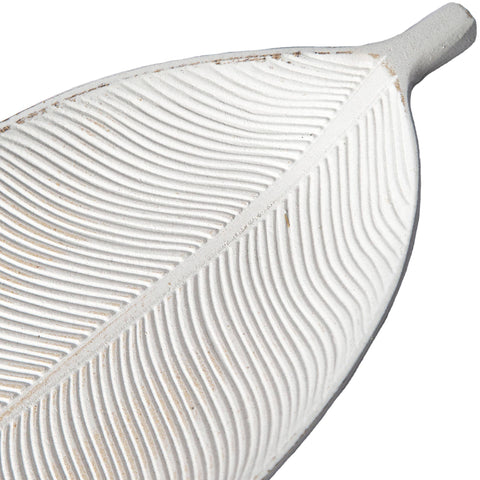 Long Leaf Wood Tray: White