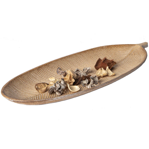 Long Leaf Wood Tray: White
