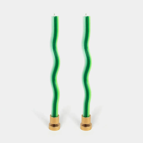 Wiggle Candle Sticks by Lex Pott - Triple Green (2 pack)