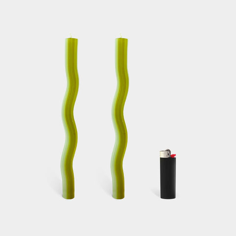 Wiggle Candle Sticks by Lex Pott - Green (2 pack)