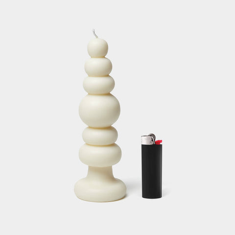 Carl Durkow Spindle Candle Knubby - White