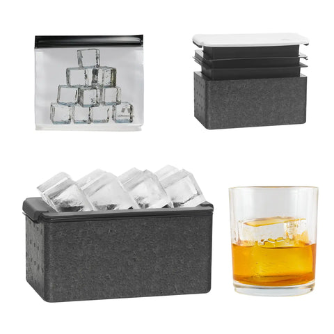 Clear Ice Cube Maker Tray - Eight 2" Squares Ice Cubes