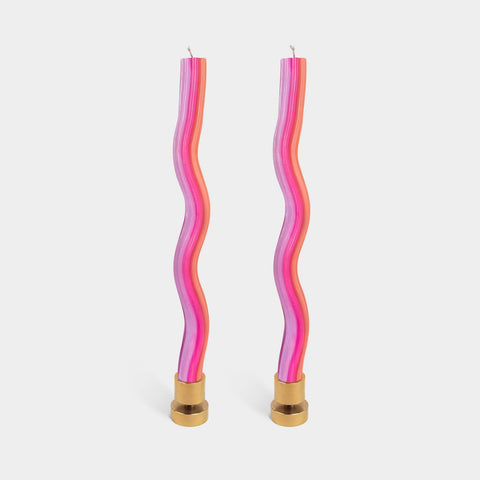 Wiggle Candles by Lex Pott - Orange, Pink & Lavender (2 pack)