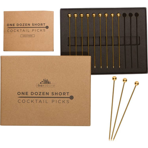A Bar Above Cocktail Picks (12pc Short) Gold