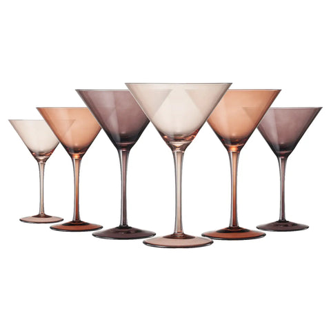 The Wine Savant Venus Martini Glass Set, 8oz Glasses Set of 6