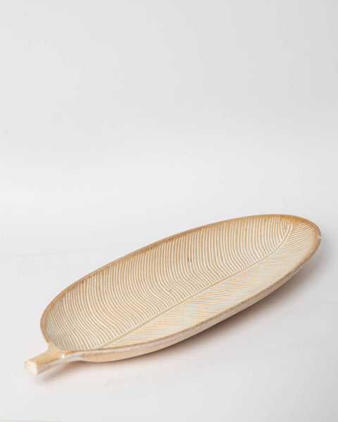 423 - Long Leaf Wood Tray: White
