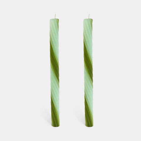 Rope Candle Sticks by Lex Pott - Green (2 pack)