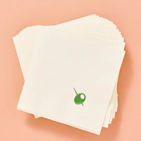 Olive Cocktail Napkin