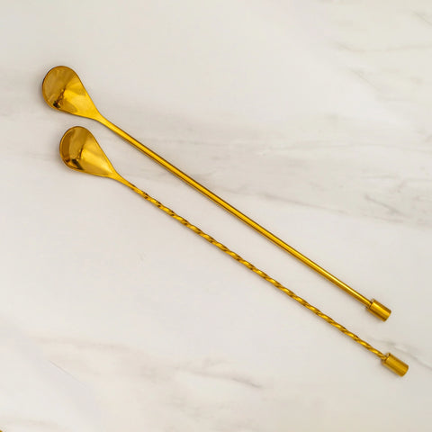A Bar Above Bar Spoon - Smooth Handle Gold (Single)