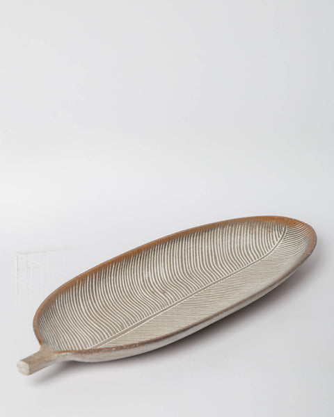 423 - Long Leaf Wood Tray: White