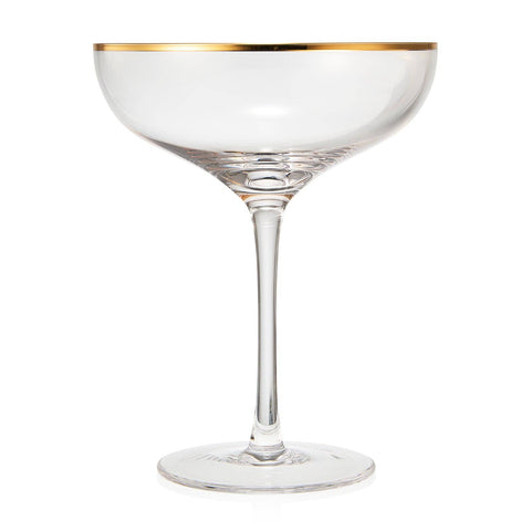 Crystal Gilded Rim Coupe Glass | Large 9oz