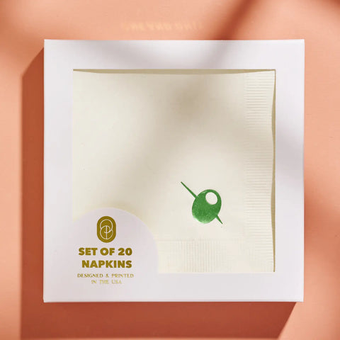 Olive Cocktail Napkin