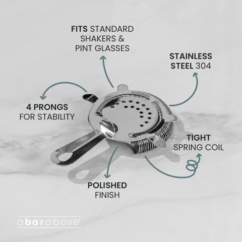 A Bar Above Hawthorne 4-Prong Strainer, Black