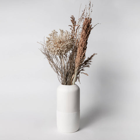 234 - Ceramic Vase: White & White